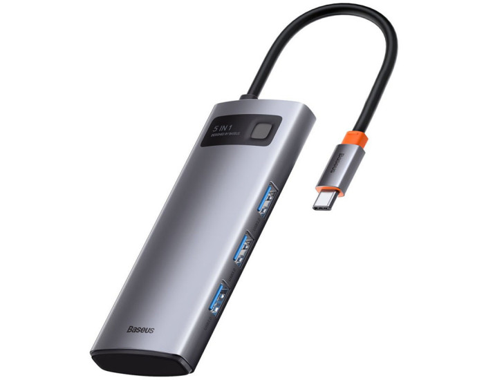 USB HUB Baseus Metal Gleam Series 5-in-1 Type-C Gray CAHUB-CX