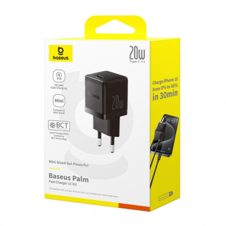 Сетевое зарядное устройство Baseus Palm Type-C 20W (P10111602113-00) Black