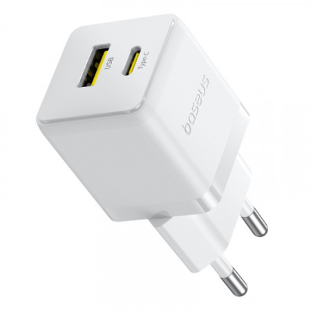 Сетевое зарядное устройство Baseus Palm Type-C + USB 20W (P10111602113-00) White
