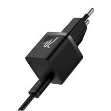 Мережеве зарядний пристрій Baseus GaN5 Fast Charger (mini) 1C 20W з кабелем Type-C to Type-C (100W /1m) (P10110900213-00) Black