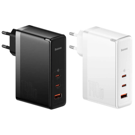 Сетевое зарядное устройство Baseus GaN5 Pro Fast Charger (2C+U 140W) Cable Type-C to Type-C 1m (140W)(CCGP100201) White