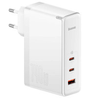 Мережеве зарядний пристрій Baseus GaN5 Pro Fast Charger (2C+U 140W) Cable Type-C to Type-C 1m (140W)(CCGP100201) White