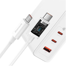 Мережеве зарядний пристрій Baseus GaN5 Pro Fast Charger (2C+U 140W) Cable Type-C to Type-C 1m (140W)(CCGP100201) White