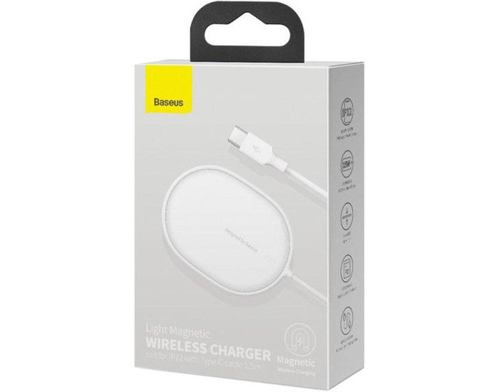 Беспроводная зарядка Baseus Light Magnetic Wireless Charger 15W (WXQJ-02) (Белый  White)