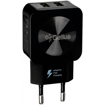 Сетевое зарядное устройство Gelius Ultra Prime (GU-HC02) с кабелем MicroUSB (2USB, 2.1A) Black