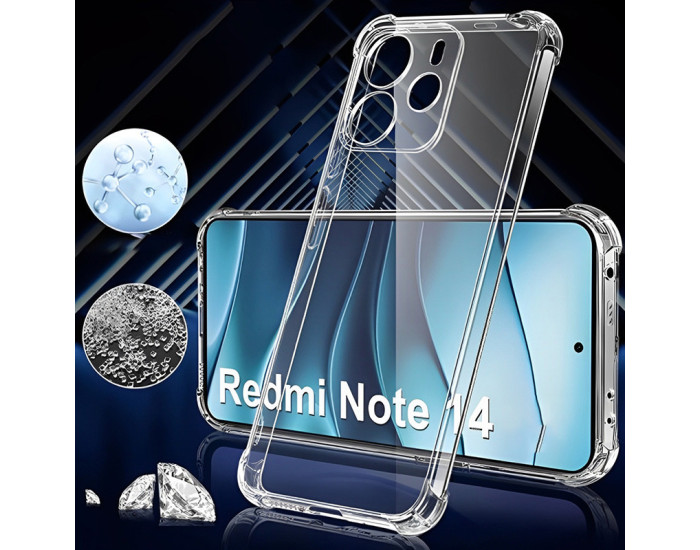 Чехол-силикон Getman Ease logo усиленные углы Redmi Note 14 4G, Прозрачный