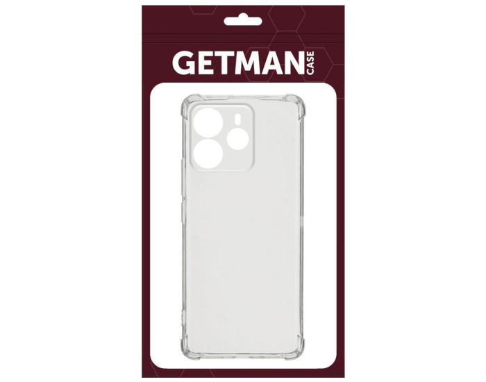 Чехол-силикон Getman Ease logo усиленные углы Redmi Note 14 4G, Прозрачный
