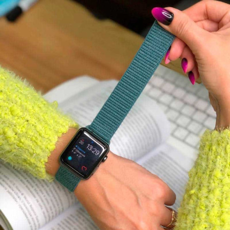 Ремешок для Apple Watch Nylon Loop Series 38/40/41/42 mm (Зеленый / Pine green)