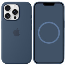 Чехол-силикон оригинал Silicone Case with Magsafe and Animation iPhone 16 Pro Denim