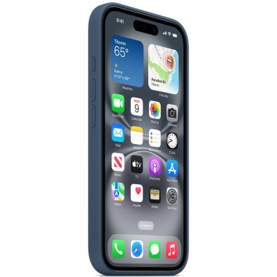 Чехол-силикон оригинал Silicone Case with Magsafe and Animation iPhone 16 Pro Denim