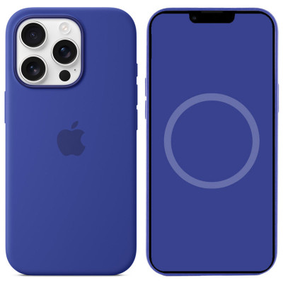 Чехол-силикон оригинал Silicone Case with Magsafe and Animation iPhone 16 Pro Utramarin