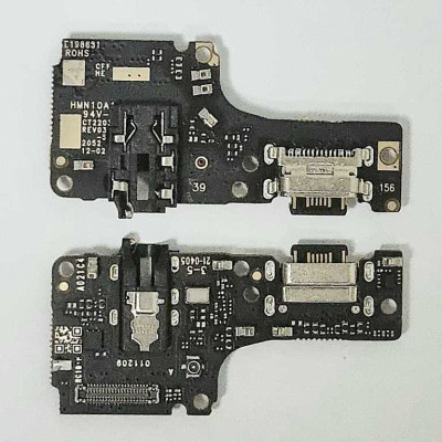 Шлейф для Xiaomi Redmi Note 10 4G/Note 10S/Poco M5s, конектора навушників, конектора зарядки, з мікрофоном, з компонентами, High Copy