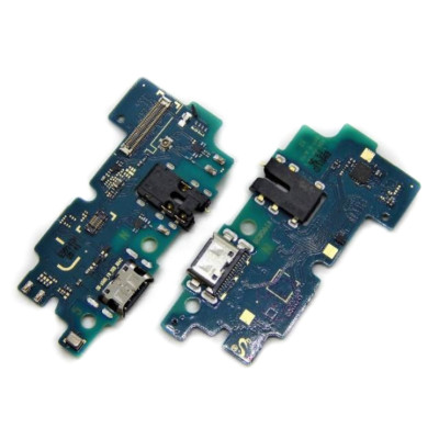 Шлейф для Samsung A505, Galaxy A50 - 2019, конектора зарядки, з мікрофоном, з компонентами, оригінал