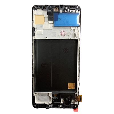 Дисплей з сенсорним екраном (модуль) Samsung A515 A51 2019, чорний з рамкою, з вузьким обідком, OLED