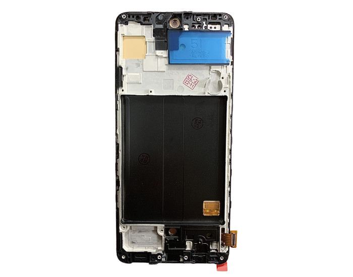 Дисплей з сенсорним екраном (модуль) Samsung A515 A51 2019, чорний з рамкою, з вузьким обідком, OLED