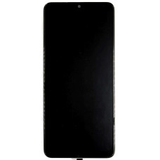 Дисплей з сенсорним екраном (модуль) Samsung A225 A22 4G, чорний з рамкою з вузьким обідком, OLED