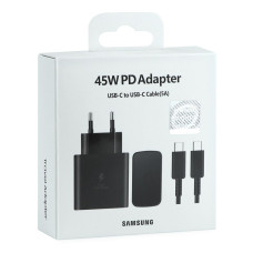 Сетевое зарядное устройство Samsung (EP-TA845XBEGCN) 45W с кабелем Type-C to Type-C Черный (Класс B)