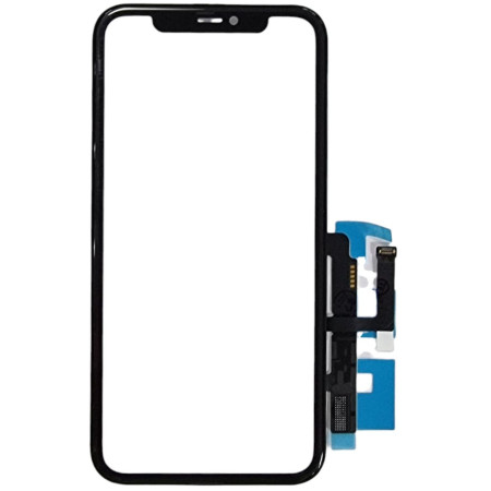 Сенсор Apple iPhone 11, с OCA, без микросхемы, с рамкой, черный, оригинал (Класс А)