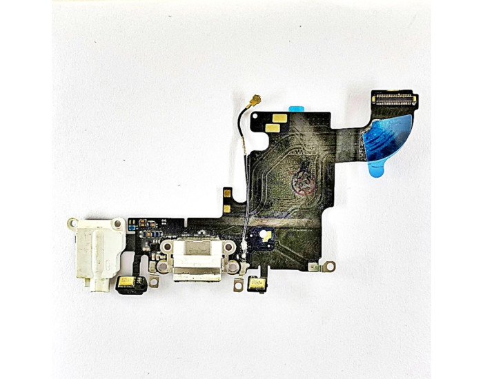 Шлейф для iPhone 6S, коннектора наушников, коннектора зарядки, с микрофоном, белый