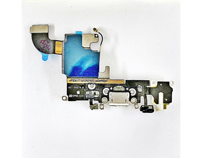 Шлейф для iPhone 6S, коннектора наушников, коннектора зарядки, с микрофоном, белый