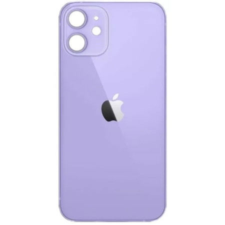 Задняя панель корпуса для iPhone 12, фиолетовая, (Big Hole) оригинал (Класс B)