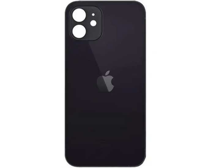 Задняя панель корпуса для iPhone 12, черная (Big Hole) оригинал