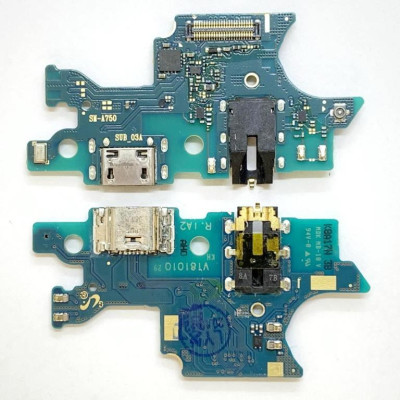 Шлейф для Samsung A750, A7 - 2018, конектора навушників, Конектор зарядки, оригінал