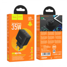 Сетевое зарядное устройство Hoco N29 Triumph (PD35W) dual port (2xUSB-C) Черный (Класс B)