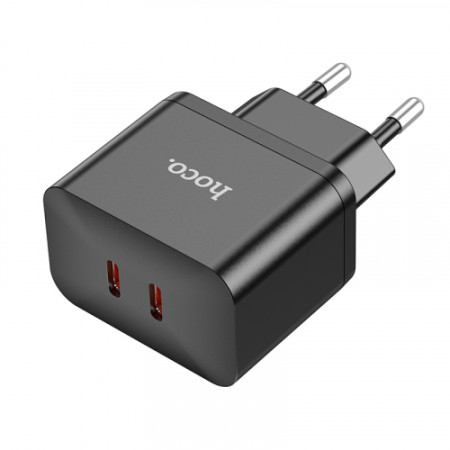 Сетевое зарядное устройство Hoco N29 Triumph (PD35W) dual port (2xUSB-C) Черный (Класс B)
