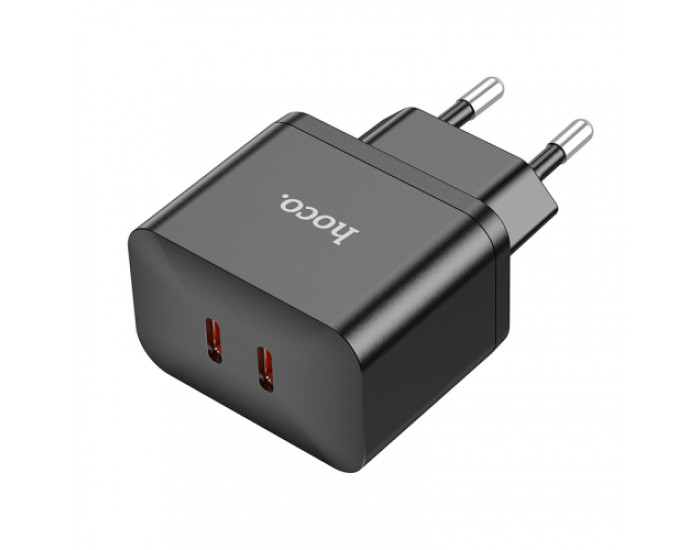 Мережеве зарядний пристрій Hoco N29 Triumph (PD35W) dual port (2xUSB-C) чорний