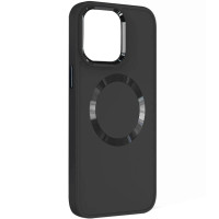 Чехол-силикон Bonbon Metal Style MagSafe Apple iPhone 13 Pro Max. Черный / Black