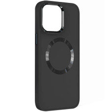 Чехол-силикон Bonbon Metal Style MagSafe Apple iPhone 13 Pro Max. Черный / Black