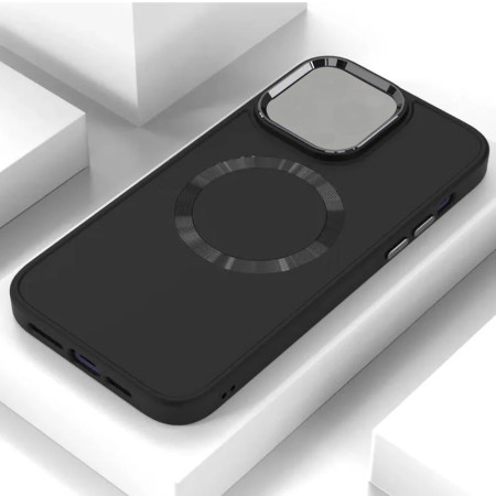 Чехол-силикон Bonbon Metal Style MagSafe Apple iPhone 13 Pro Max. Черный / Black
