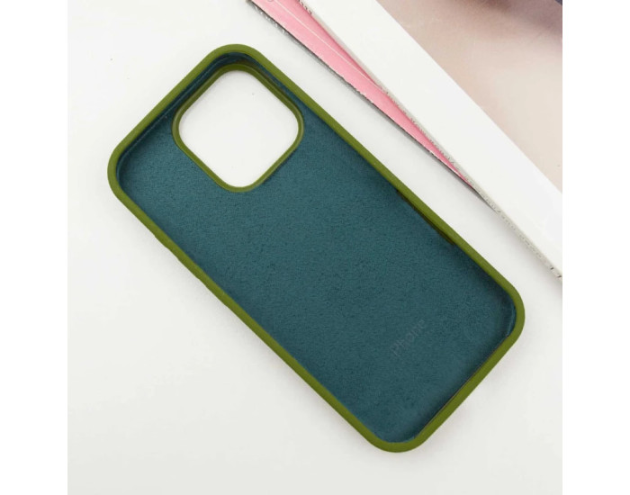 Чехол-силикон оригинал Full Soft Matte iPhone 15 Pro, Forest green