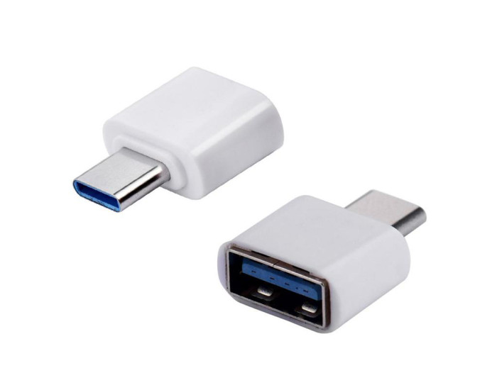 Переходник OTG USB to Type-C, белый