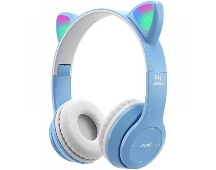 Беспроводные Наушники Bluetooth CATear P47M Led Blue