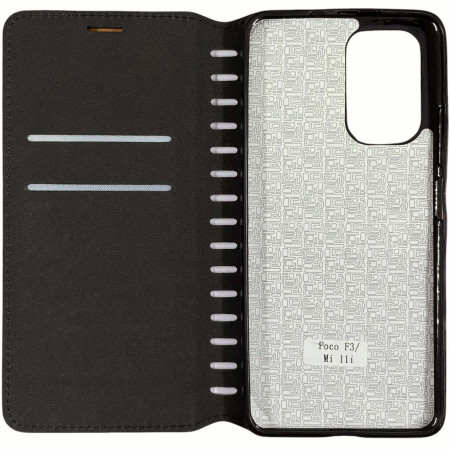 Чехол-книга Leather Folio Xiaomi Poco F3/ Mi11i/ Redmi K40/ Redmi K40 Pro Black (Класс А)