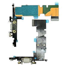 Шлейф для iPhone 8 Plus, коннектора зарядки, с микрофоном, белый, оригинал (Класс B)