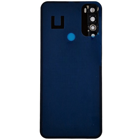 Задняя крышка для Xiaomi Redmi Note 8T, черная со стеклом камеры (Класс А)