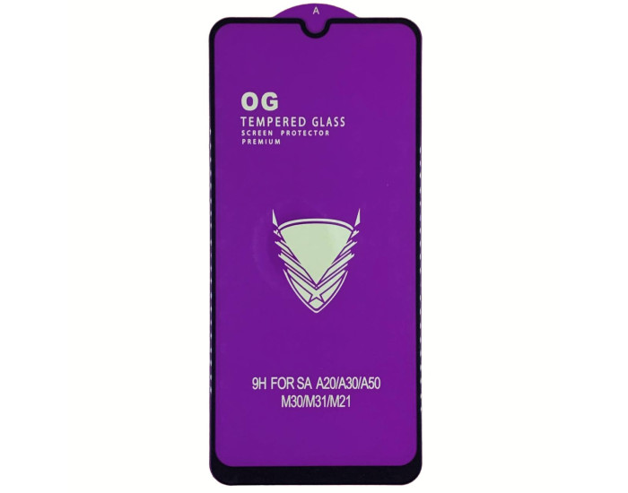 Защитное стекло Tempered Glass OG Premium Samsung A20 / A30 / A30s / A50 / A50s / M30 / M31 / M21 / M30s, Black