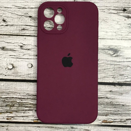 Чехол-силикон оригинал Full Camera Soft Matte iPhone 12 Pro Marsala (Класс B)