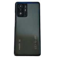 Задняя крышка для Xiaomi 11T/ 11T Pro (Meteorite Black) со стеклом камеры, черная, оригинал (Класс B)