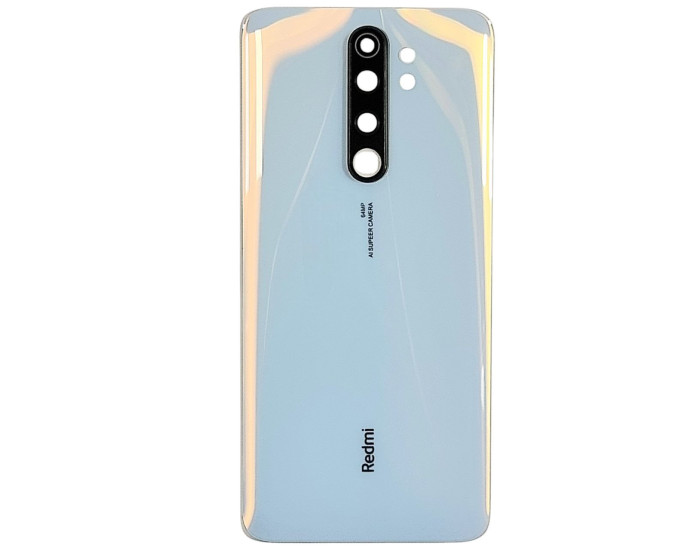 Задняя крышка для Xiaomi Redmi Note 8 Pro, белая со стеклом камеры