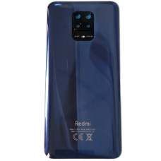 Задняя панель корпуса для Xiaomi Redmi Note 9 Pro, 64MP синяя со стеклом камеры (Класс B)