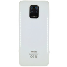 Задняя панель корпуса для Xiaomi Redmi Note 9 Pro, со стеклом камеры белая (Класс B)