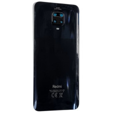 Задняя панель корпуса для Xiaomi Redmi Note 9 Pro, 64MP черная со стеклом камеры (Класс B)