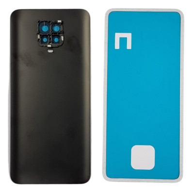 Задня панель корпуси для Xiaomi Redmi Note 9 Pro, 64MP чорна з склом камери