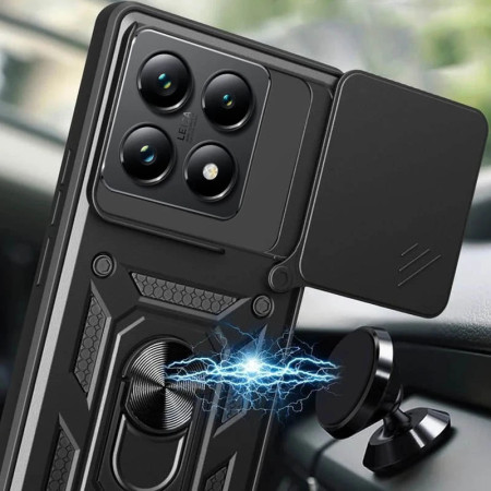 Чехол-Ударопрочный Camshield Serge Ring Xiaomi 14T Pro Черный (Класс B)