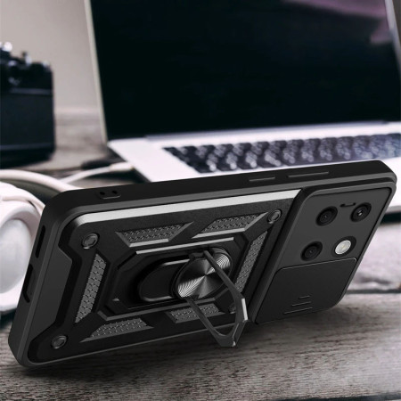 Чехол-Ударопрочный Camshield Serge Ring Xiaomi 14 Pro, Черный (Класс А)