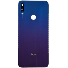 Задняя панель корпуса Xiaomi Redmi Note 7, синяя со стеклом камеры (Класс А)